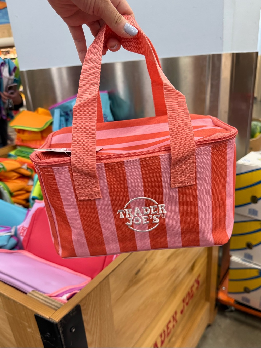 2nd Bag Trader Joe’s 2026! New Mini Insulated Bags Pink Stripes💕